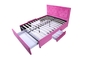 Fabric Remoyable Upholstered Platform Bed Frame Modern Style Double King Size